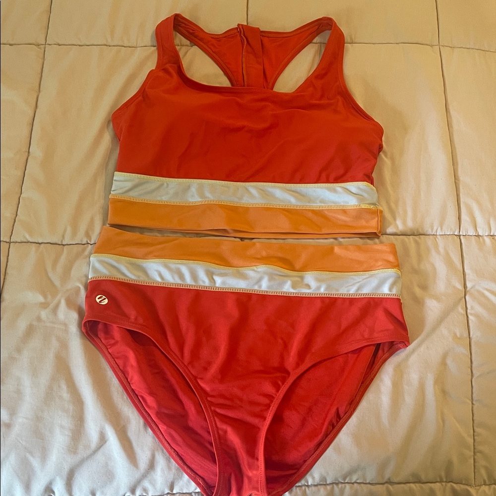 Nani Swim 2 Piece Colorblock Zip Bikini / Swimsuit